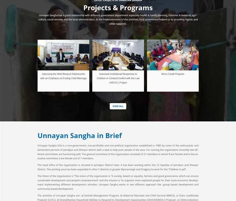 Website Design and Development of Unnayan Sangha