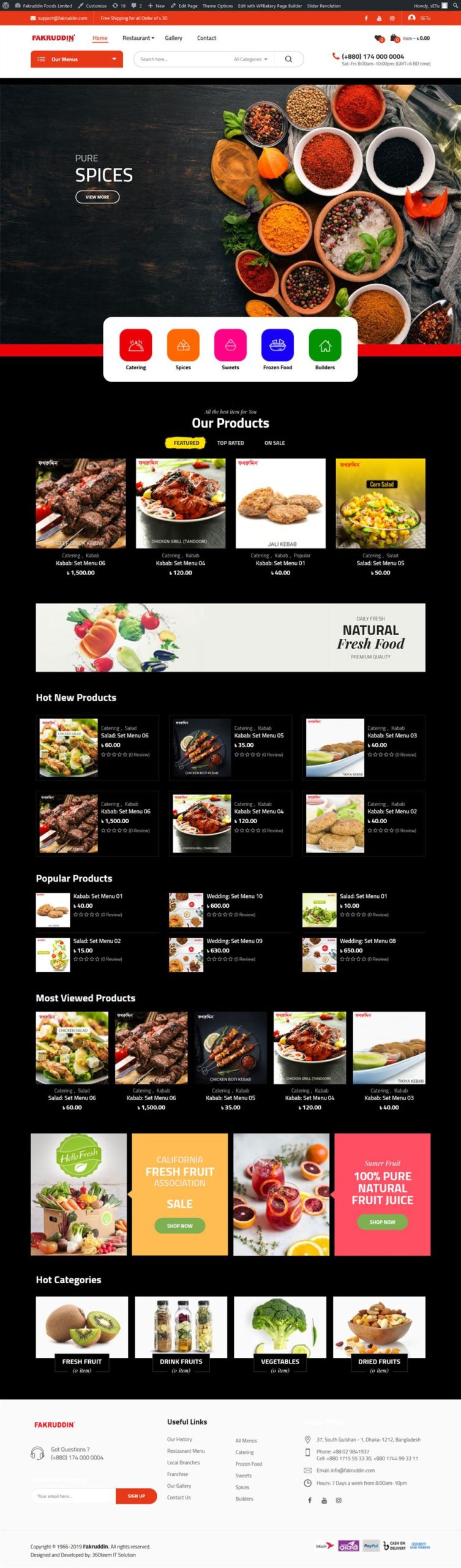 Website Design and Development of Fakruddin Biryani (2019)