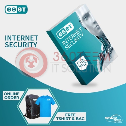 ESET Internet Security One User with Free T-Shirt and Backpack